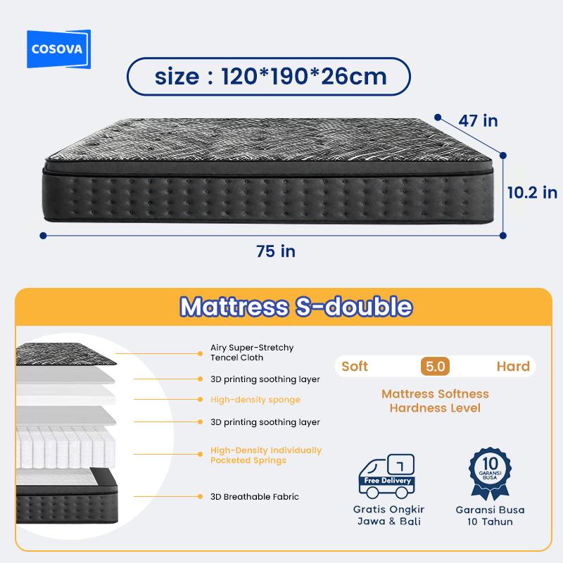 COSOVA Classic Hybrid Mattress-Silent